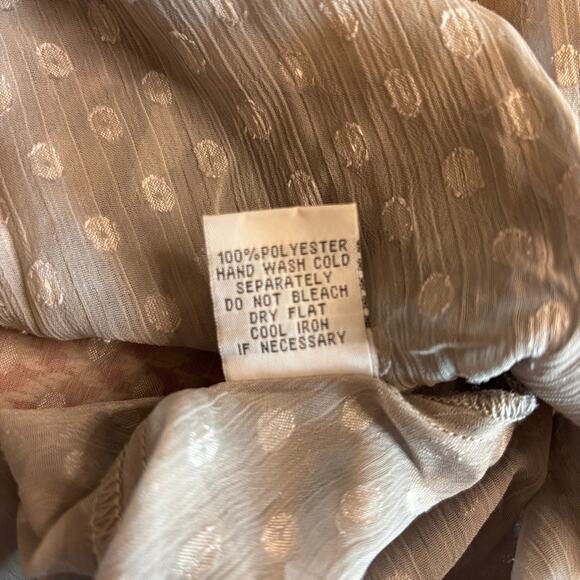 Lapis Sleeveless Ruffle Front Top Large Grey Swiss Dot Chiffon Blouse NWT - Picture 6 of 7